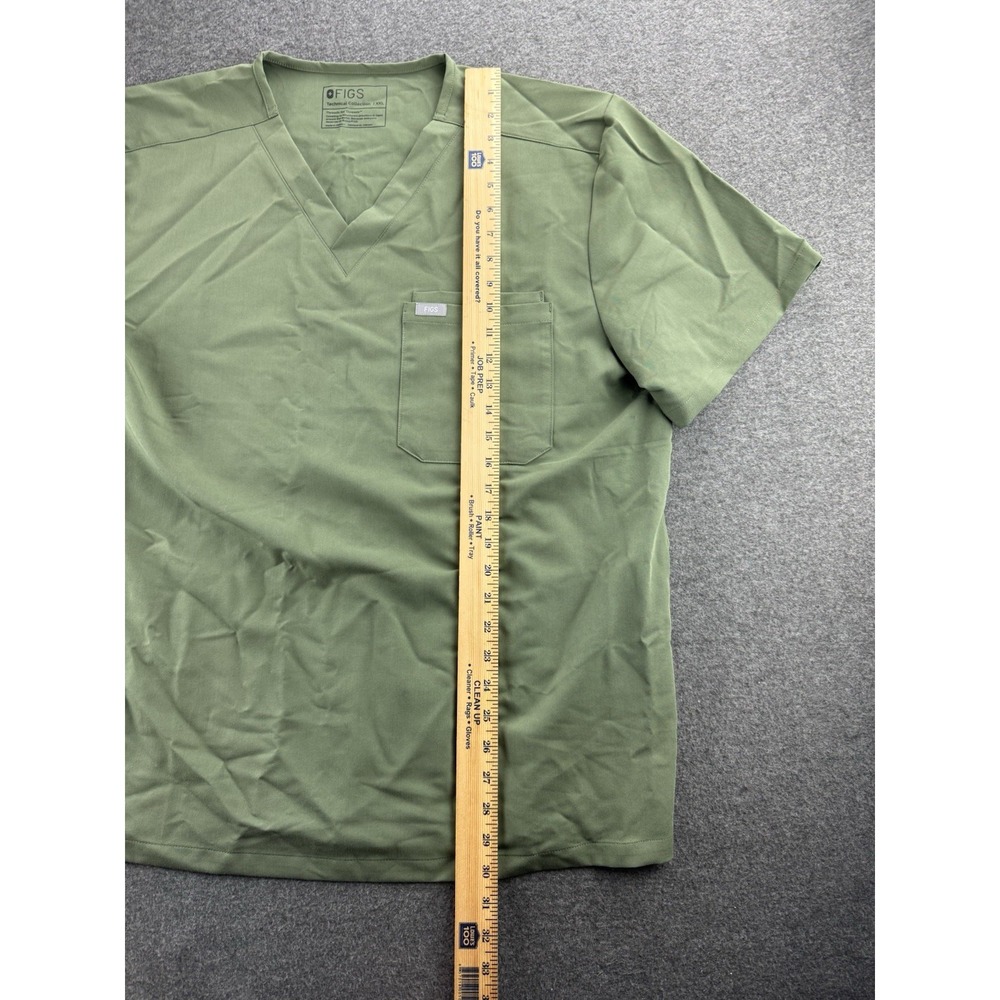 FIGS‎ Scrub Top Mens Sz 2XL Green Leon Technical Collection V-Neck Pocket FM1500 - Picture 10 of 16